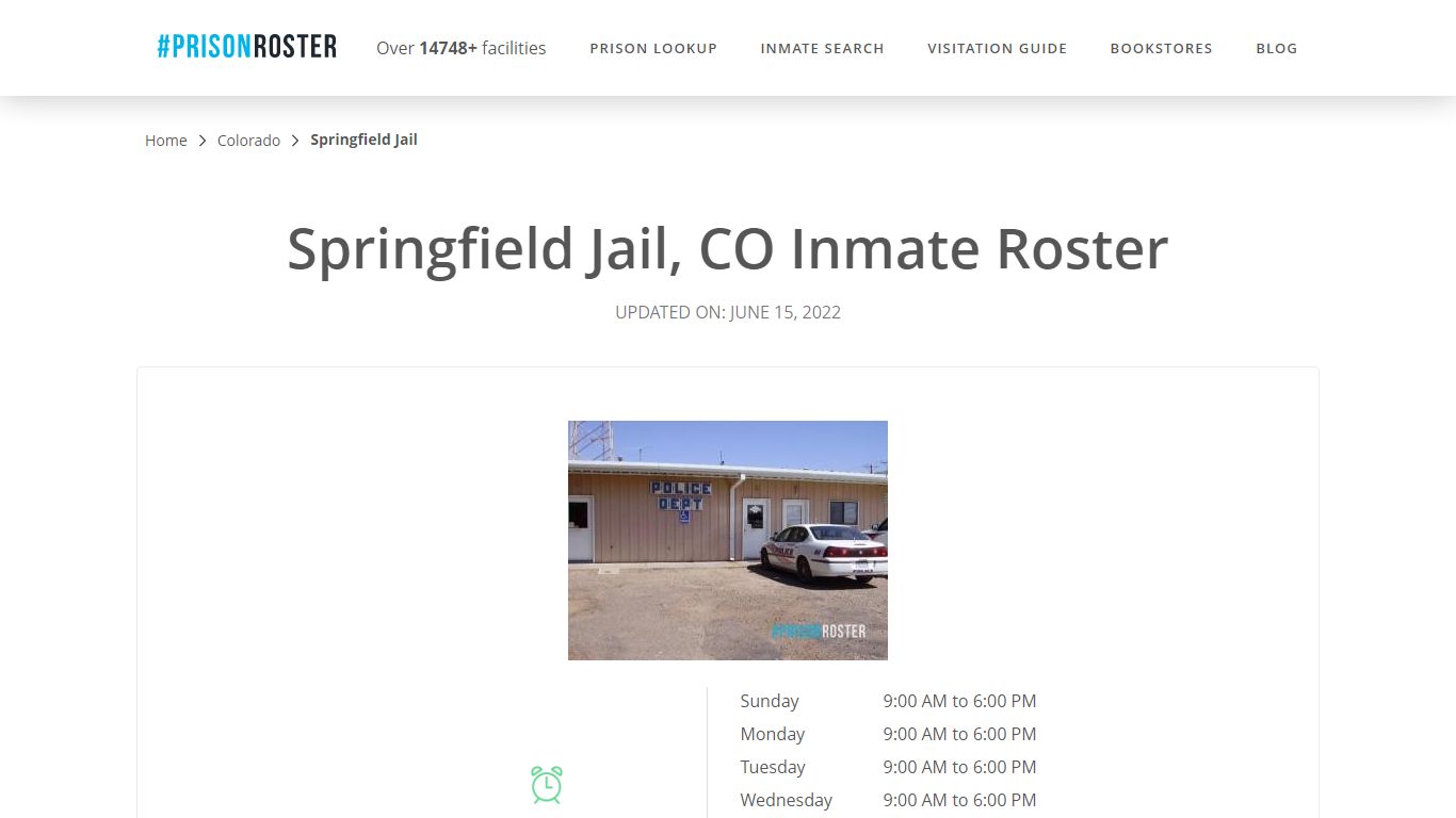 Springfield Jail, CO Inmate Roster - Prisonroster
