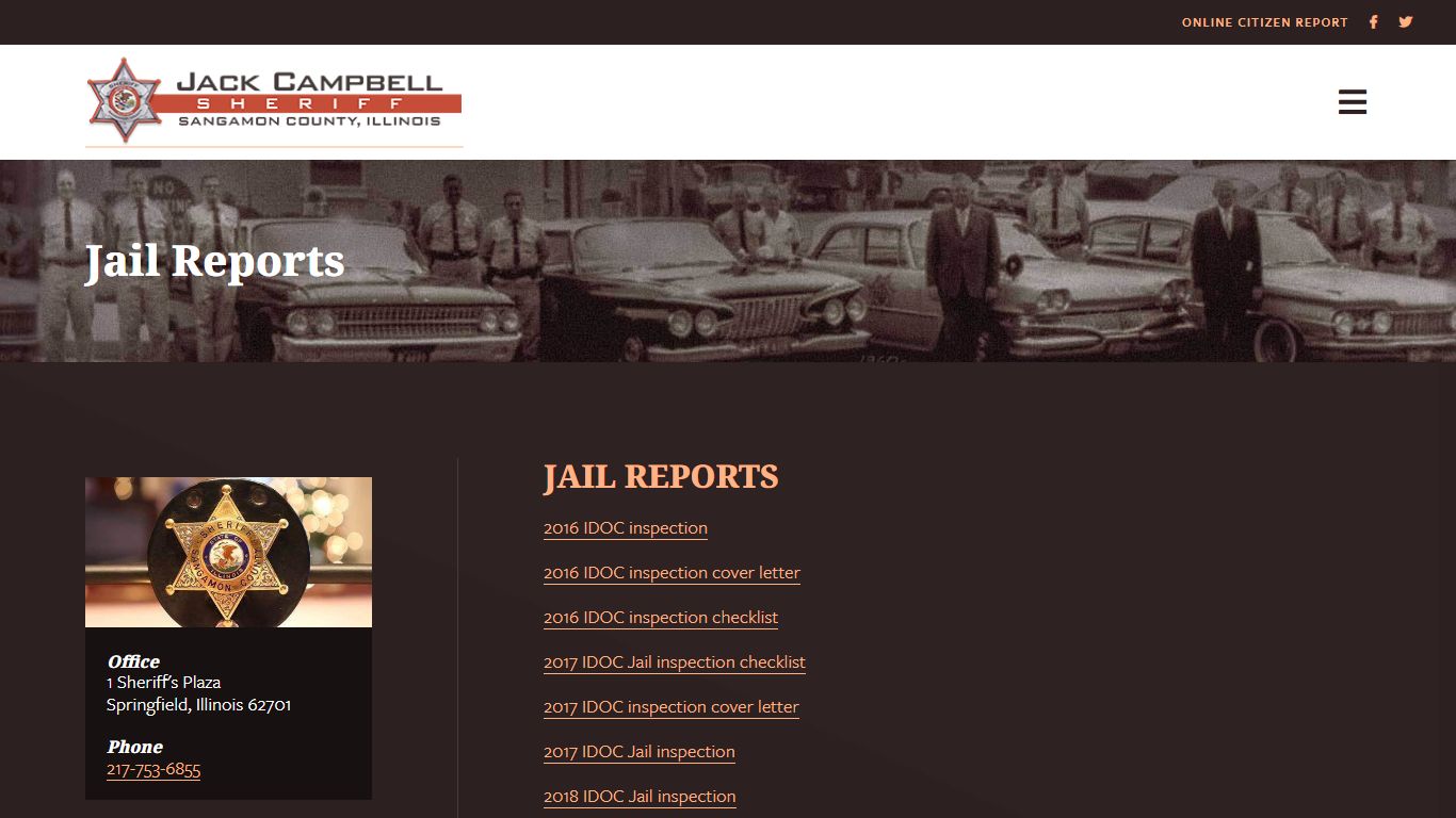 Jail Reports | Sangamon County Sheriff's Office